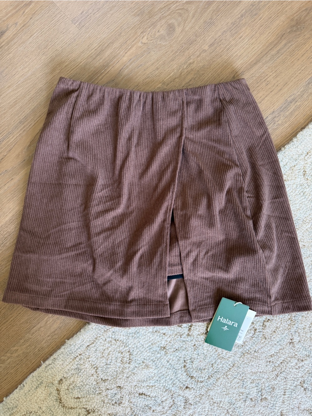 Halara Brown Ribbed Skort